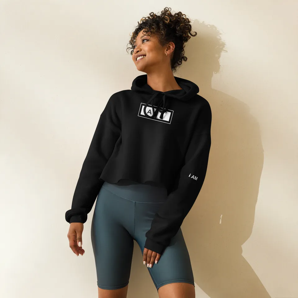Aṣẹ Black Pyramid Crop Hoodie — existing brand product image
